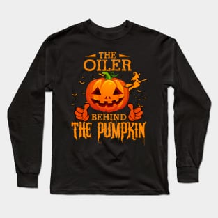 Mens The CHEF Behind The Pumpkin T shirt Funny Halloween T Shirt_OILER Long Sleeve T-Shirt